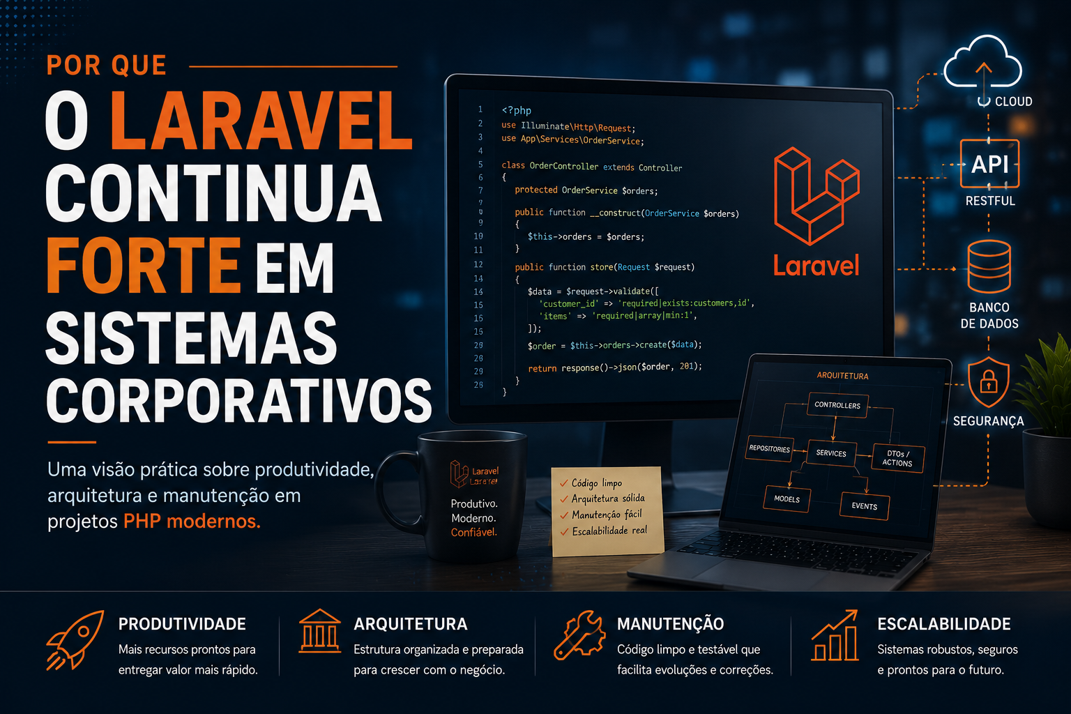Por que Laravel continua forte em sistemas corporativos